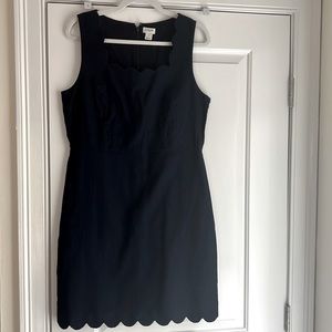 J. Crew Navy scalloped dress